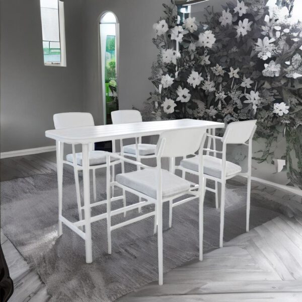 שולחן וכסאות בר דגם קורנר -CORNER לבן